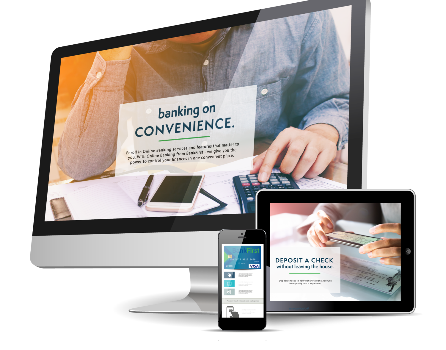 Online and mobile banking computer and tab